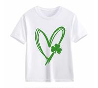 BOTCAM Girls and Boys Casual Short Sleeved T Shirt St Day Middle and Large Children's Retro Personality 2D Printing Children's Loose Short Sleeved Shirt Blau Mädchen, Blanco, 2-3 años