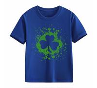 BOTCAM Girls and Boys Casual Short Sleeved T Shirt St Day Middle and Large Children's Retro Personality 2D Printing Children's Loose Short Sleeved Camiseta de Manga Larga Personalizada Bebé, azul, 2-3