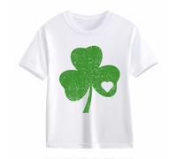 BOTCAM Girls and Boys Casual Short Sleeved T Shirt St Day Middle and Large Children's Retro Personality 2D Printing Children's Loose Short Sleeved Shirt Mädchen Hund, Blanco, 8-9 años