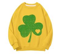BOTCAM Girls and Boys Round Neck Sweatshirts Spring and Autumn St Day Middle and Large Children's Sweatshirts Retro Personality 2D Printing Children's Casual Sweatshirt Bauchfreie 146, amarillo, 6-7