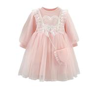 BOTCAM Girls' Spring and Autumn Dress Plus Children's Princess Dressthickened Otoño e Invierno Dress Set Niñas, rojo, 5-6 años