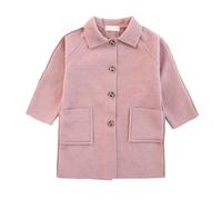 BOTCAM Girls Spring And Autumn New Medium Children's Double Woolen Coat Corean Version Of Foreign Children's Net Red Woolen Early Winter Coat Jugendbücher 13, Rosa., 3-4 años