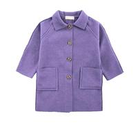 BOTCAM Girls Spring And Autumn New Medium Children's Double Woolen Coat Corean Version Of Foreign Children's Net Red Woolen Early Winter Coat Jugendbücher 13, morado, 4-5 años