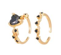BOTCAM Heart Ring White Green Cubic Zirconia Stainless Heart Adjustable Ring Jewelry Natural Heart Shape Gemstone Anillos para Mujeres Anillos Mujer Anillos Plata 50, talla única, Metal, Sin piedras