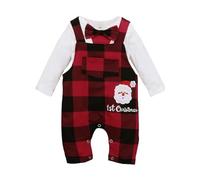 BOTCAM My 1st Christmas Newborn Baby Boy - Ropa de manga larga y pantalones de Papá Noel, ropa de Halloween, rojo, 9-12 meses