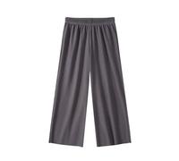 BOTCAM Niñas Delgadas Color Sólido Elástico Suelto Casual Pantalones Rectos Cómodos Niñas Adolescentes, gris oscuro, 12-13 años