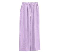 BOTCAM Otoño/Invierno Children's Pants Girls' Casual Pants Medium and Large Children's Loose Straight Leg Split Pants Leggings Niñas Azul 152, morado, 9-10 años