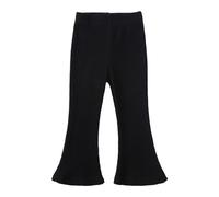 BOTCAM Pantalones acampanados de primavera y color liso para niña, Negro , 7-8 años