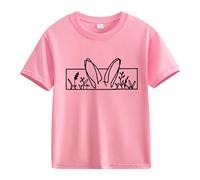 BOTCAM Primavera y Otoño Nueva Moda Bonita Impresión Comfortable Versión de The Girls Printed T Shirt Caballos Camiseta Niñas, Rosa., 3-4 años