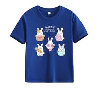 BOTCAM Primavera y Otoño Nueva Moda Cute Print Comfortable Version of The Girls Printed T Shirt Jersey con Flores Mujer, azul oscuro, 8-9 años