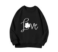 BOTCAM Spring and Autumn New Fashionable Cute Print Comfortable Version of The Girls Printed Sweatshirt Herren Pullover, Negro , 6-7 años