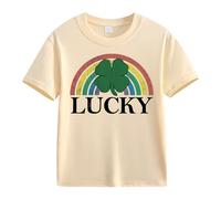 BOTCAM Spring and Autumn New Fashionable Cute Print Comfortable Version of The Girls Printed T Shirt Ski Shirt Mädchen, beige, 10-11Years