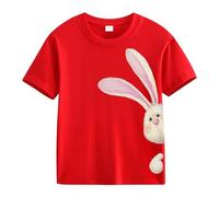 BOTCAM Spring and Autumn New Fashionable Cute Print Comfortable Version of The Girls Printed T Shirt Glitzer Shirt Damen, rojo, 2-3 años