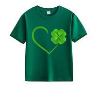 BOTCAM Spring and Autumn New Fashionable Cute Print Comfortable Version of The Girls Printed T Shirt Top Top, verde, 12-13 años