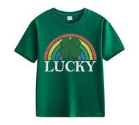 BOTCAM Spring and Autumn New Fashionable Cute Print Comfortable Version of The Girls Printed T Shirt Ski Shirt Mädchen, verde, 6-7 años