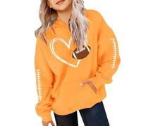 BOTCAM Sudaderas con capucha para niña, sudaderas de fútbol, chaquetas de invierno, ropa bonita, jersey de béisbol, sudaderas con capucha, monocolor, naranja, 9-11 años