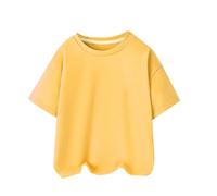 BOTCAM Summer Children's Short Sleeved Mercerised Cotton Boys and Girls In Small Children Round Neck Casual T Shirt Tops 3A Children's Clothing Music T Shirt, amarillo, 4-5 años