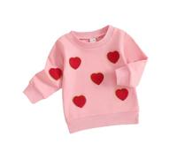 BOTCAM Sweet Baby Baby Love Towel Borroidered Jersey Manga Larga Sudadera con Capucha Camiseta Lobo Niña, rojo, 0-6 meses