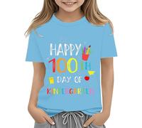 BOTCAM Toddler Boy Girl Summer Clothes First Day of School Shirt In My Pre School Shirt Toddler Kindergarten Shirts T Shirt Mai Mädchen, azul claro, 8-9 años