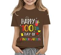 BOTCAM Toddler Boy Girl Summer Clothes First Day of School Shirt In My Pre School Shirt Toddler Kindergarten Shirts T Shirt Mai Mädchen, café, 6-7 años