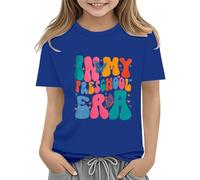 BOTCAM Toddler Boy Girl Summer Clothes First Day of School Shirt In My Pre School Shirt Toddler Kindergarten Shirts Baby Bio Kleidung, azul, 12-13 años
