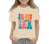 BOTCAM Toddler Boy Girl Summer Clothes First Day of School Shirt In My Pre School Shirt Toddler Kindergarten Shirts Baby Bio Kleidung, beige, 12-13 años