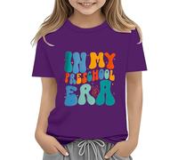 BOTCAM Toddler Boy Girl Summer Clothes First Day of School Shirt In My Pre School Shirt Toddler Kindergarten Shirts Hemden 152, morado, 2-3 años