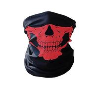 BOTCAM Variety Skeleton Head Scarf Riding Warm Wai Bo Skiing Halloween Requisiten Multifuncional sin costuras pañuelo mágico Edeka, rojo, Talla única
