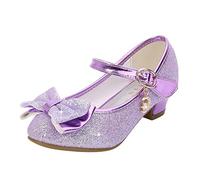 BOTCAM Zapatos de tacón de princesa con purpurina para niñas, sandalias, zapatos de tacón alto con lentejuelas, zapatos de princesa para niños, zapatos de cosplay, fiestas, Mary Jane, zapatos de boda