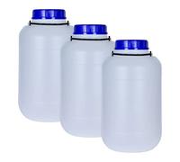 Bote 10 litros boca ancha con tapa y asa. Bidón de plástico. Pack 3 Unidades.