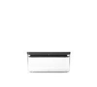 Bote apilable TASTY+ Brabantia | Recipiente hermético para conservar alimentos con tapa de silicona para la cocina | Tarro para comida seca y húmeda, azúcar, harina | 1,5 L de capacidad | Dark Grey
