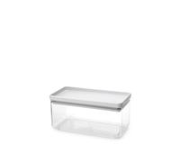 Bote apilable TASTY+ Brabantia | Recipiente hermético para conservar alimentos con tapa de silicona para la cocina | Tarro para comida seca y húmeda, azúcar, harina | 1,5 L de capacidad | Light Grey