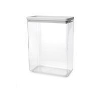 Bote apilable TASTY+ Brabantia | Recipiente hermético XXL para guardar alimentos con tapa de silicona para cocina | Tarro para comida seca y húmeda, azúcar, harina | 35,4 L de capacidad | Light Grey
