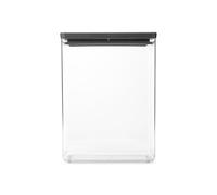 Bote apilable TASTY+ Brabantia | Recipiente XXL hermético para conservar alimentos con tapa de silicona para la cocina | Tarro para comida seca y húmeda, azúcar, harina | Capacidad 5,4 L | Dark Grey