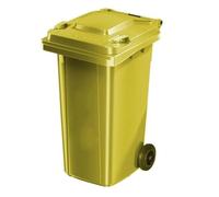 Bote Basura Extra Grande 80L/100L/120L/240L Con Ruedas Uso Exteriores Interiores For Eliminación Residencial Comercial Patio Trasero Calle(Yellow,240L)