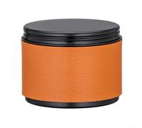 Bote de almacenamiento de granos de café de aluminio con sello hermético, tarro portátil de gran capacidad para viajes, camping y uso en la cocina, naranja (mediano)