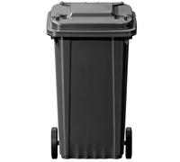 Bote de basura con ruedas for exteriores con tapa y asas, 2 ruedas resistentes, resistente a la intemperie, uso en interiores y exteriores, garajes/hogares/instalaciones comerciales(Gray,100L)
