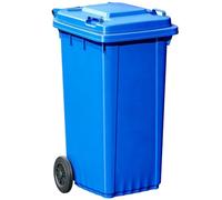 Bote de basura con ruedas for exteriores con tapa y asas, 2 ruedas resistentes, resistente a la intemperie, uso en interiores y exteriores, garajes/hogares/instalaciones comerciales(Blue,100L)