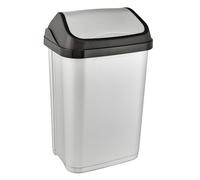 Bote de basura con tapa giratoria y pedal, contenedor plástico 25 L Keeeper
