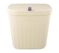 Bote de basura de cocina montado en la pared para el hogar, baño, inodoro de 27 x 16 x 23 cm, 27 x 16 x 29 cm, basura de plástico para cocina y baño para cocinas más pequeñas (12 L, color blanco crema
