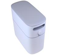 Bote de basura de plástico con tapa, tapa abierta a presión con cerradura, bolsa de basura de embalaje automático, cocina, baño, dormitorio, bote de basura creativo para el hogar (gris, L8)