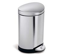 Bote de basura para ba o de 6 litros y 16 galones de acero inoxidable cepillado, semicircular, de simplehuman