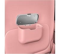 Bote de basura para coche con función de almacenamiento para colgar en la puerta trasera del asiento y ABS impermeable para interiores de automóviles (rosa)