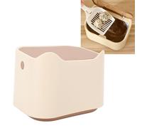 Bote de Basura para Gatos de Diseño Cerrado, Tapa Tipo División y Prensa, Mini Contenedor Multiusos