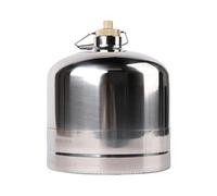 Bote de combustible de gas para camping, vacío, recargable, para barbacoa de gas, cocina al aire libre, plateado, 2,2 L