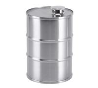 Bote de de acero inoxidable, petaca de barril de 25 onzas | Almacenamiento de líquidos portátil de 750 ml, tapa hermética y estilo industrial para cocina, garaje, parrilla, salsas