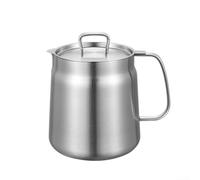 Bote de grasa de acero inoxidable con filtro de aceite de 2 litros con cesta coladora para freír almacenamiento de aceite y reutilizar recipiente de cocina