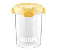 Bote de harina, 1000 ml, hermético de grado alimenticio, utensilio de cocina con tapa, recipiente de almacenamiento de alimentos para granos, cereales, polvo de hornear, patatas fritas, aperitivos