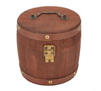 Bote de madera retro vintage, 1 L, con cierre de metal, para té, granos de café, nueces, harina, arroz, azúcar, hermético, almacenamiento de madera natural, organización de cocina, diámetro de 13 cm