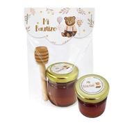 BOTE DE MIEL COMUNION BAUTIZO LOTE 25 unidades 40GR CON CUCHARRA .Recuerdos. Regalos Originales. Papelería.Detalles de Bodas, mi primera Comuniones, Bautizos, Cumpleaños.